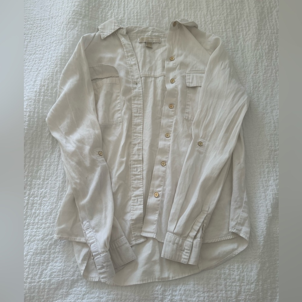 White Micheal Kors Button Up - Size 6